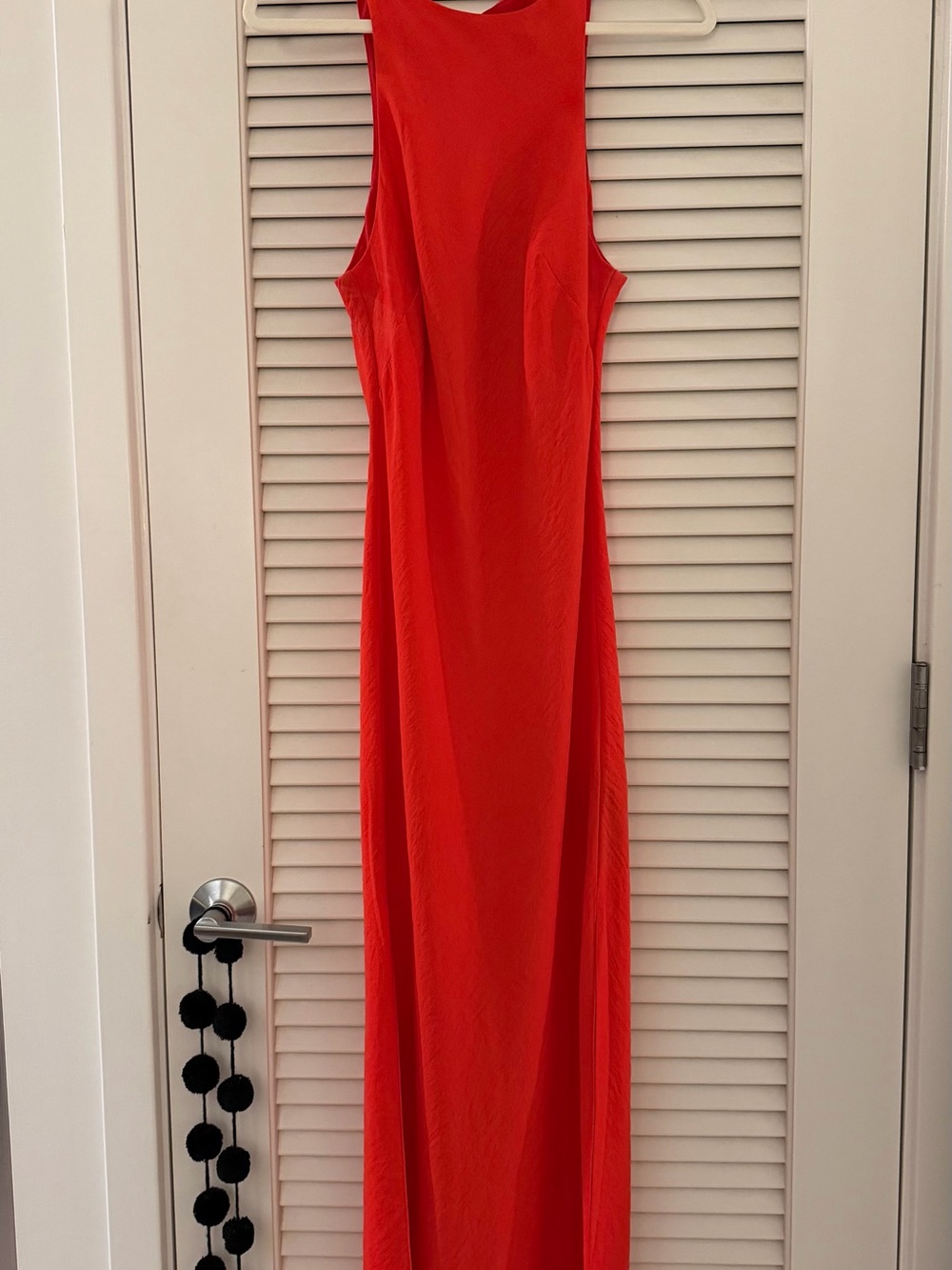 ASOS Design Sleek Red Maxi Dress with High Neck